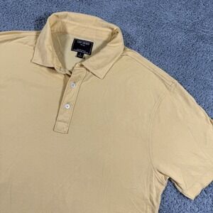 Todd Snyder Mens Lemon Yellow Cotton Lyocell Short Sleeve Polo Shirt Large